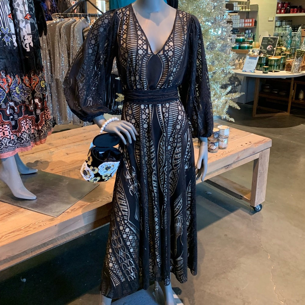 Farm Rio Devore Fringed Maxi Dress from Anthropology